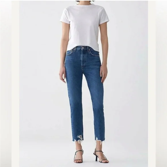 AGOLDE Riley High Rise Straight Crop in Veto Size 29